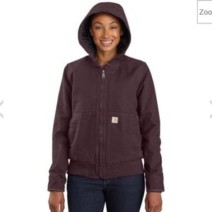 NWT Carhartt 104053 - Women's WJ130 Washed Duck Active Jacket Color Wine